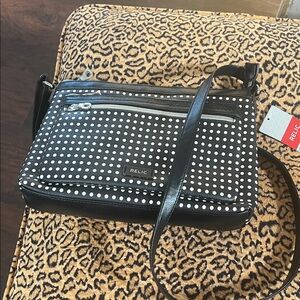 Relic Black and White Dot Crossbody Bag